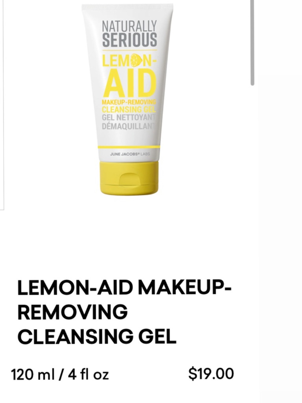 Naturally serious-make up remover